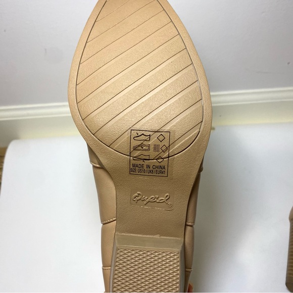 Qupid Texas Trip Embroidered Cowboy Booties Toffee Western Nude Women's Size 10 - Picture 6 of 6